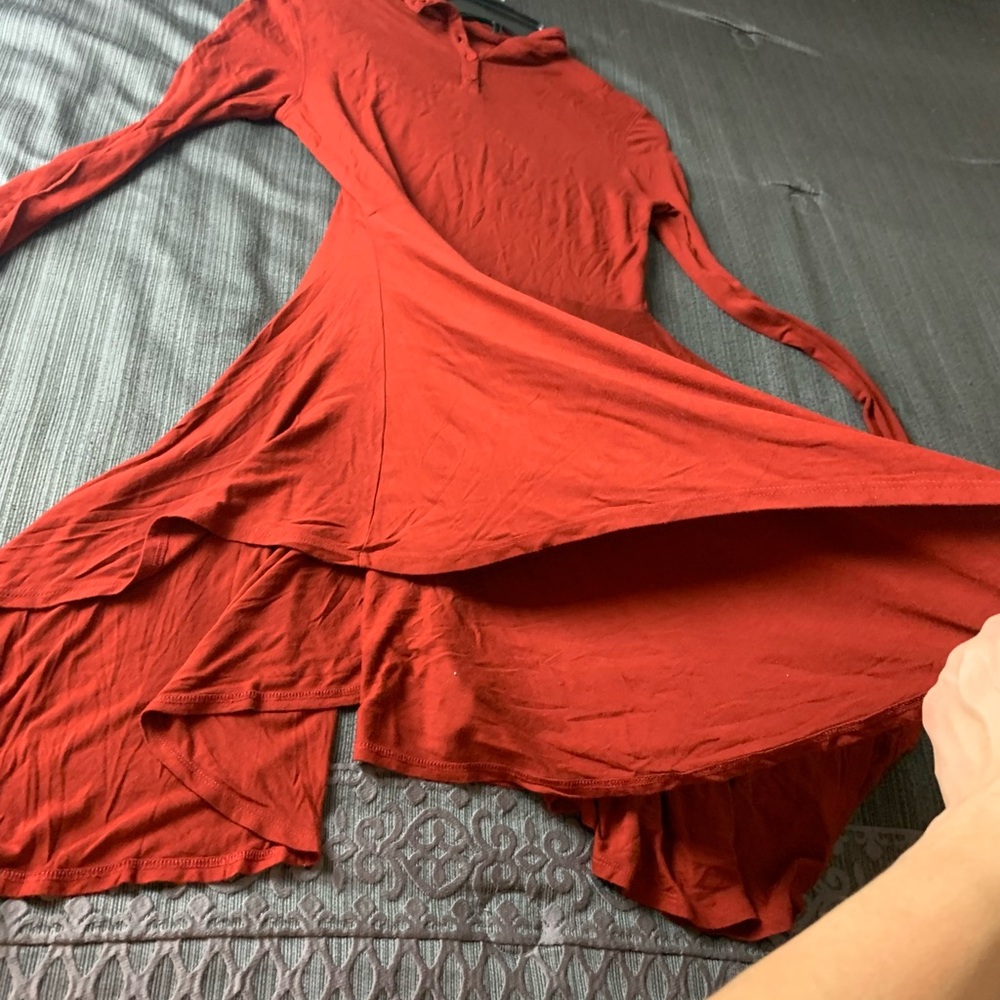 Peruvian Connection Asymmetrical Hem Rust Orange … - image 8